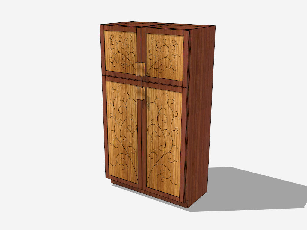 Rustic Wardrobe Cabinet sketchup model preview - SketchupBox