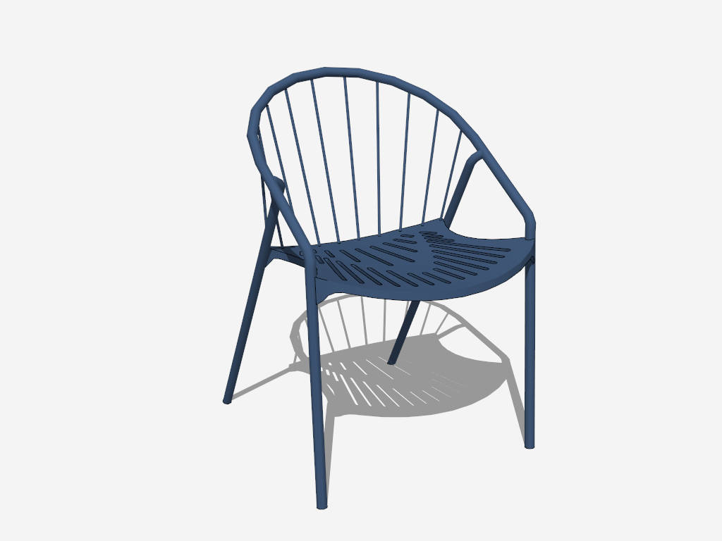 Blue Windsor Chair sketchup model preview - SketchupBox