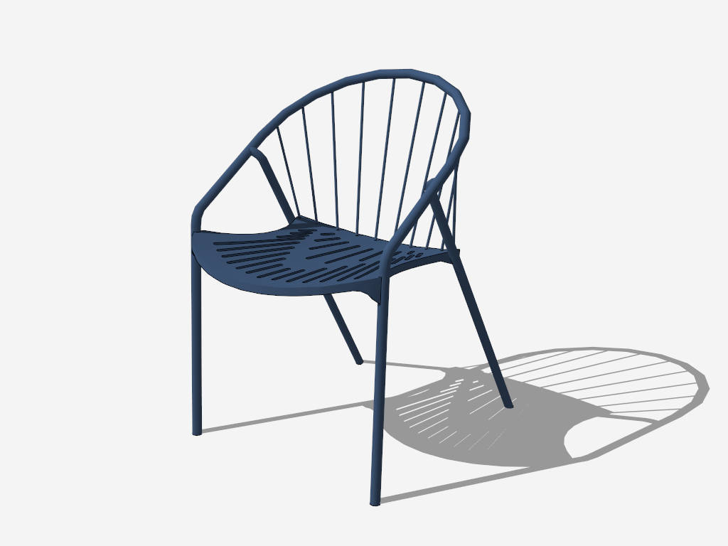 Blue Windsor Chair sketchup model preview - SketchupBox
