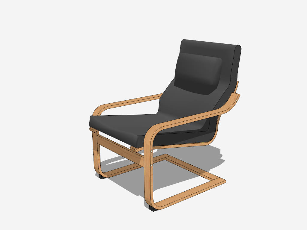 Wooden Cantilever Chair sketchup model preview - SketchupBox
