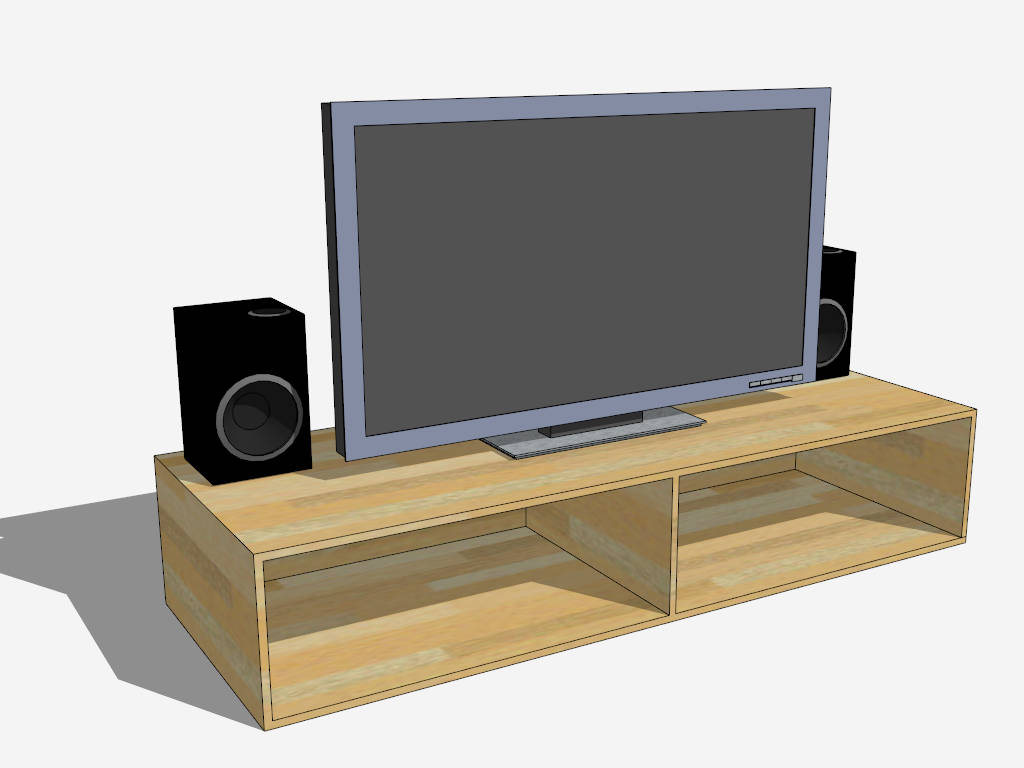 Simple TV Unit Design sketchup model preview - SketchupBox