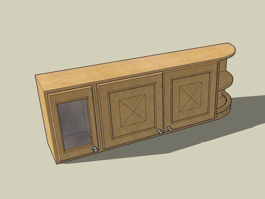 Retro TV Stand Cabinet sketchup model preview - SketchupBox