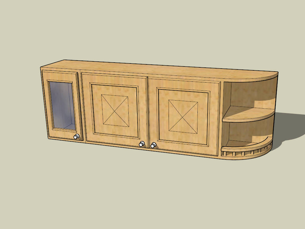 Retro TV Stand Cabinet sketchup model preview - SketchupBox