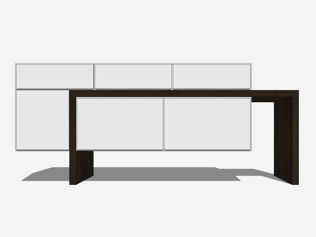Modern Minimalist TV Console sketchup model preview - SketchupBox