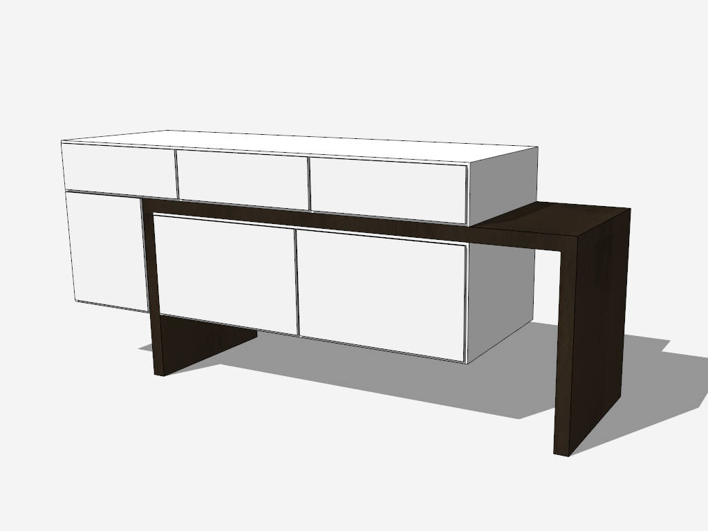 Modern Minimalist TV Console sketchup model preview - SketchupBox