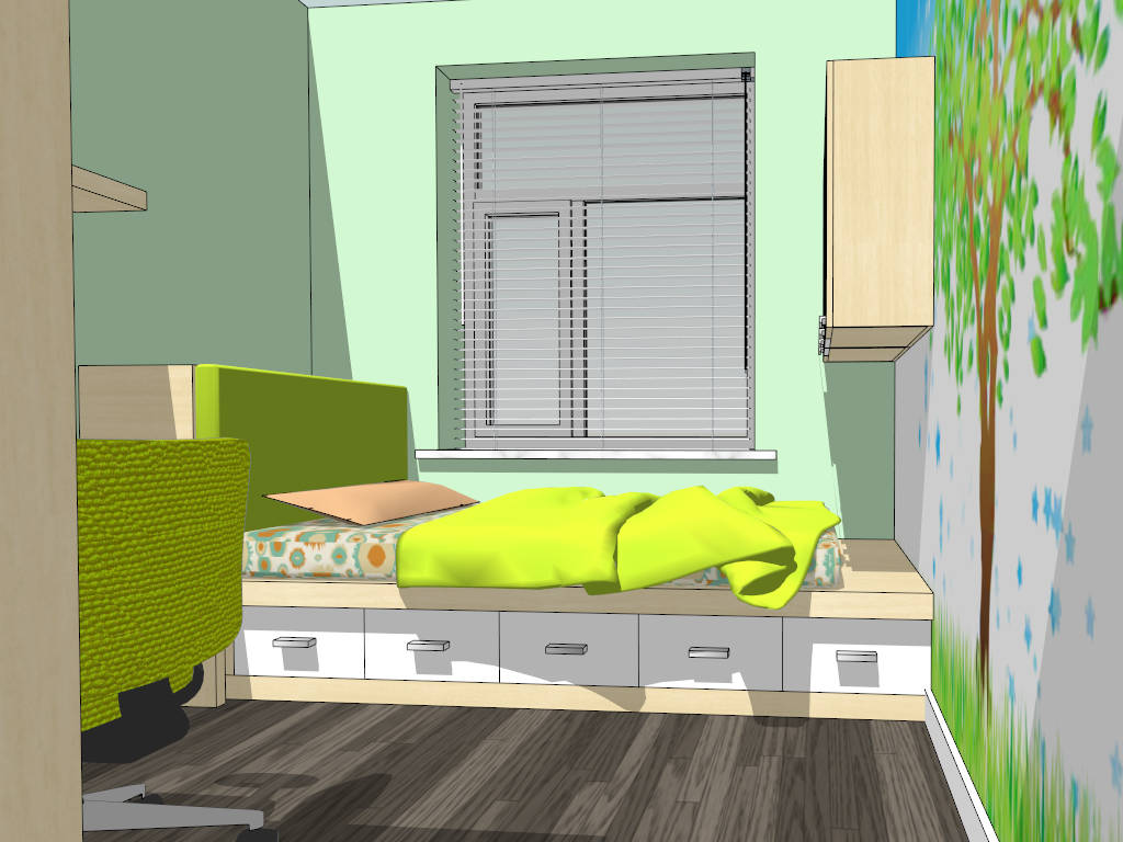 2 Bedroom Home Interior Design Ideas sketchup model preview - SketchupBox