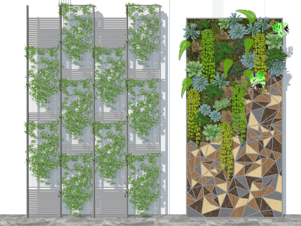 Indoor Green Wall Idea sketchup model preview - SketchupBox