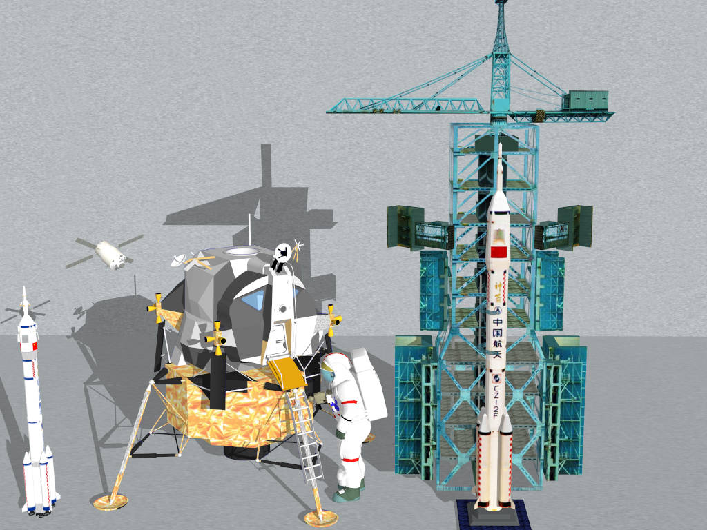 Spacecraft and Space Technology Industry sketchup model preview - SketchupBox