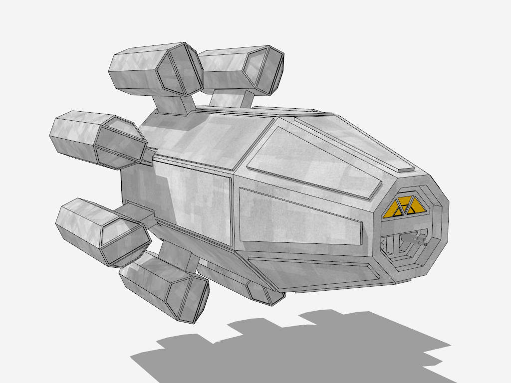 Sci-Fi Spaceship sketchup model preview - SketchupBox