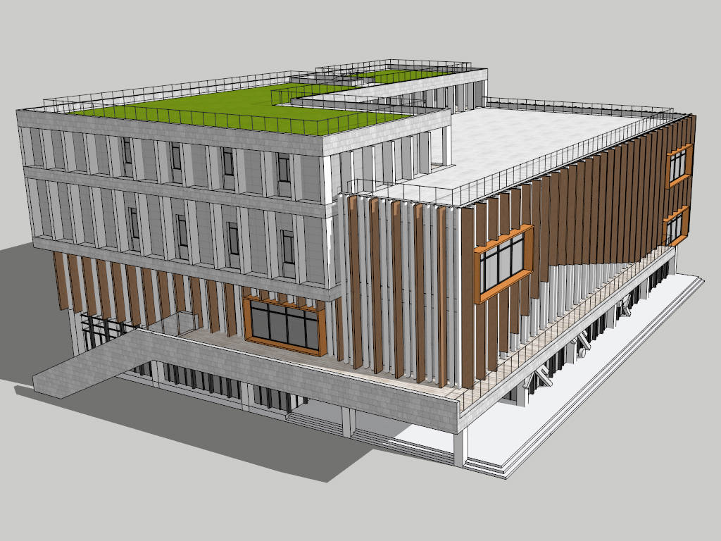 Gymnasium Architecture Design sketchup model preview - SketchupBox