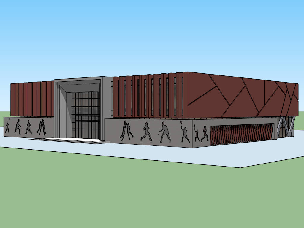Basketball Arena Exterior sketchup model preview - SketchupBox