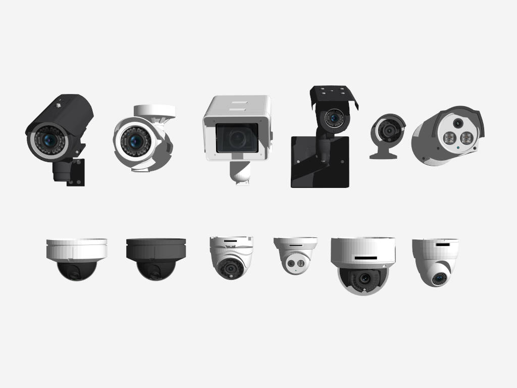 CCTV Cameras Collection sketchup model preview - SketchupBox