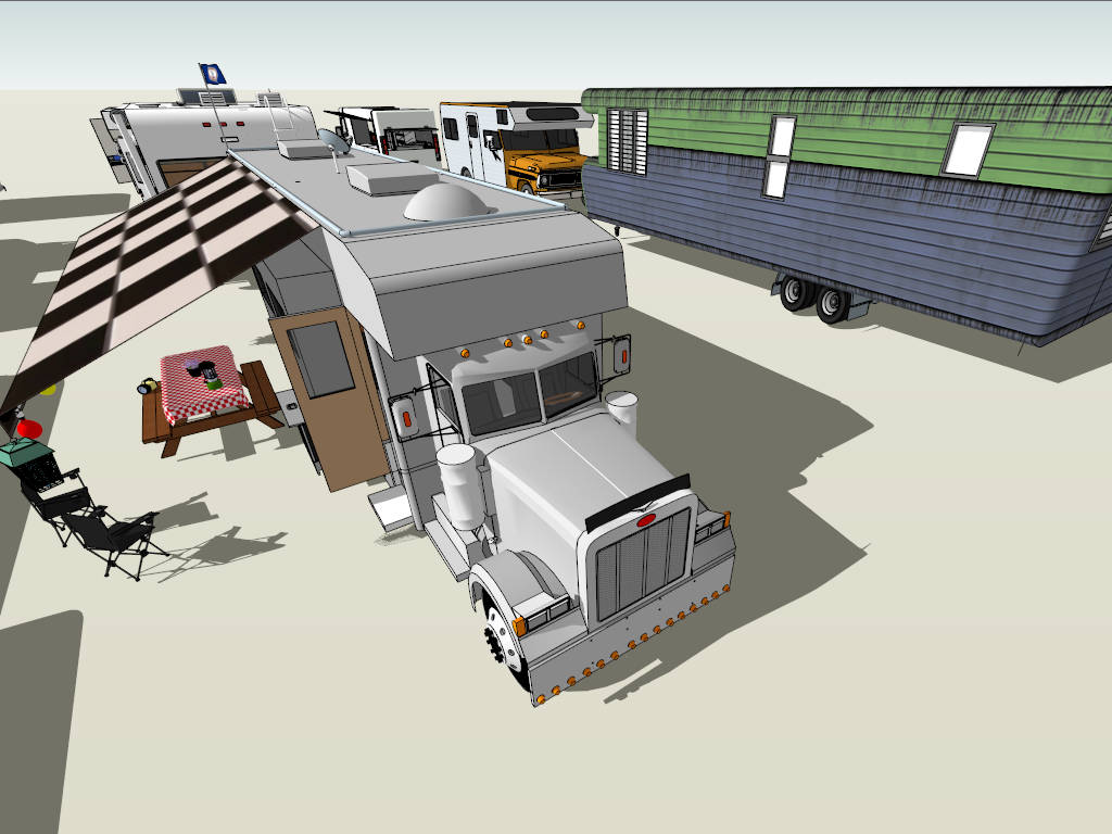 Caravans and Travel Trailers sketchup model preview - SketchupBox