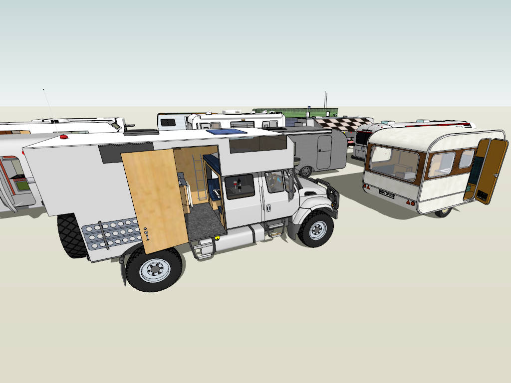 Caravans and Travel Trailers sketchup model preview - SketchupBox