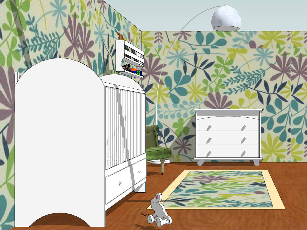 Jungle Green Nursery Idea sketchup model preview - SketchupBox