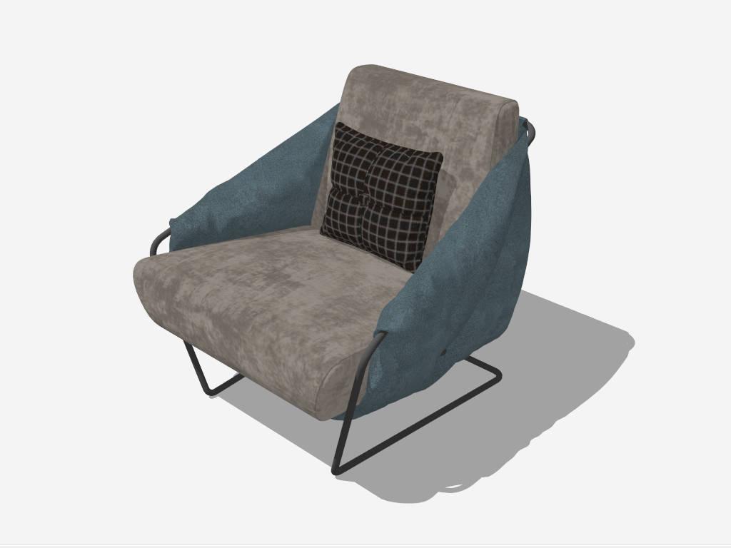 Industrial Fabric Accent Chair sketchup model preview - SketchupBox