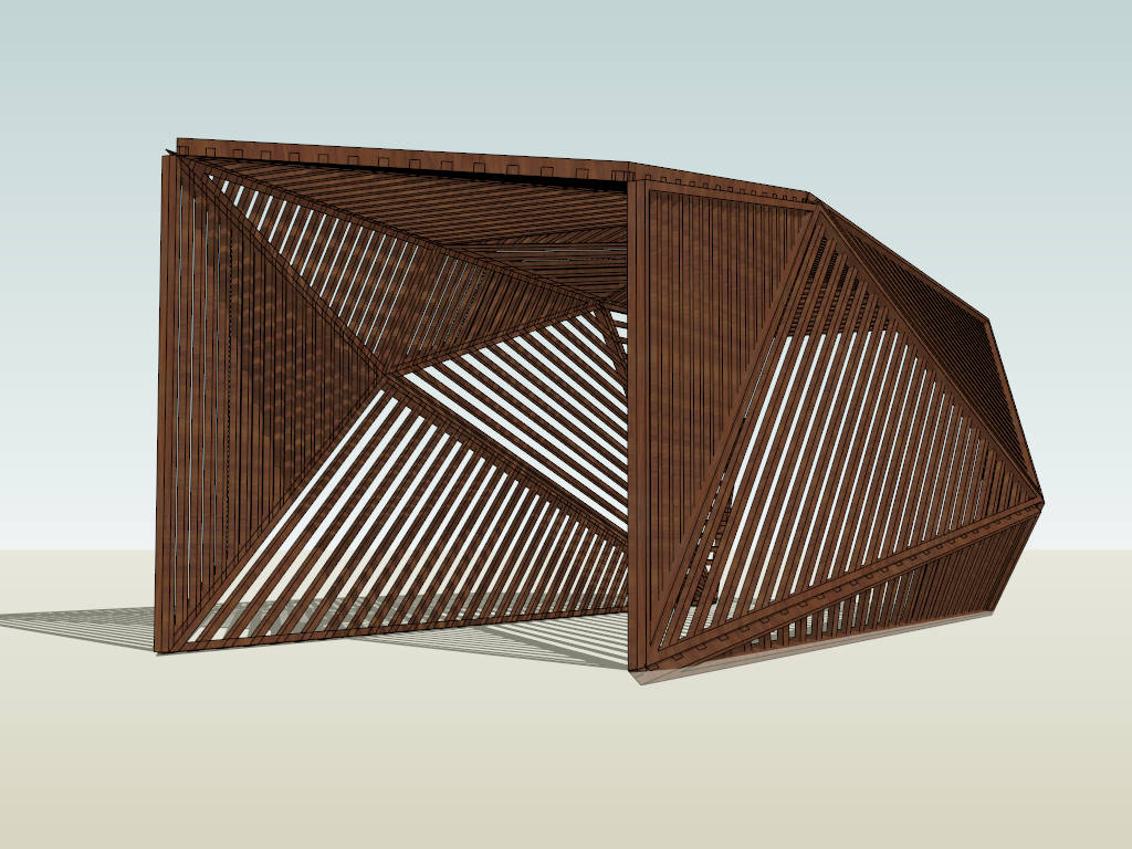 Geometry Wood Pergola Walkway sketchup model preview - SketchupBox