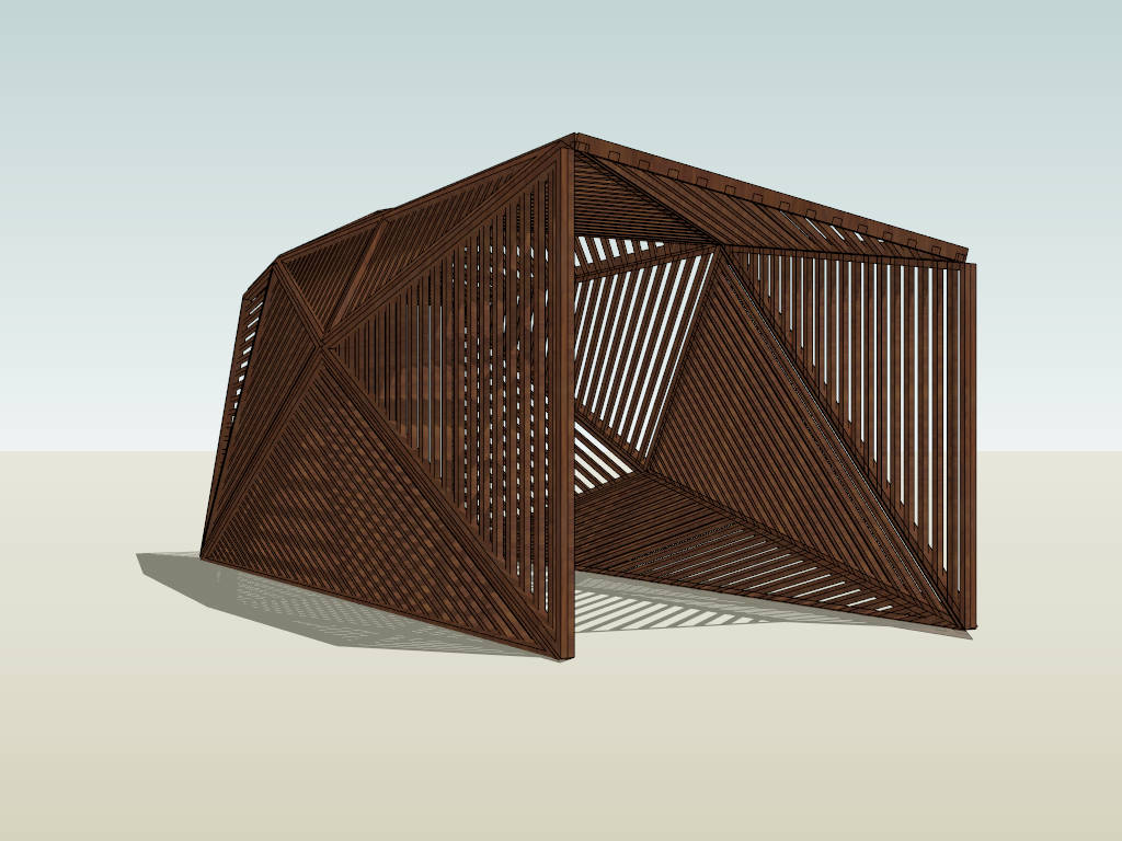 Geometry Wood Pergola Walkway sketchup model preview - SketchupBox