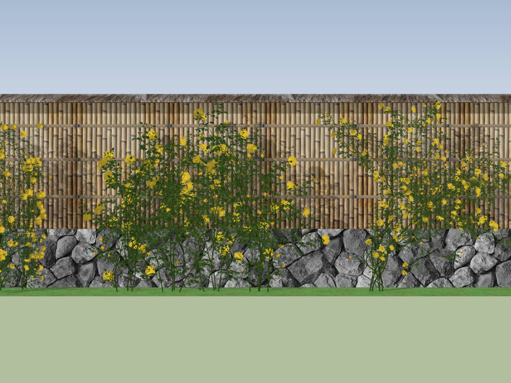 Rose Garden Wall sketchup model preview - SketchupBox