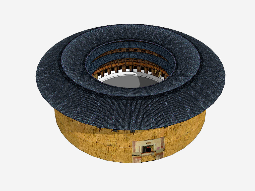 Fujian Tulou Earthen Building sketchup model preview - SketchupBox