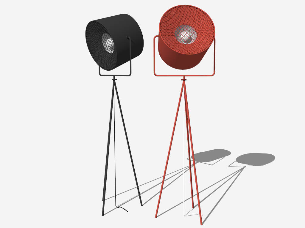 Industrial Tripod Spot Lighting Floor Lamps sketchup model preview - SketchupBox