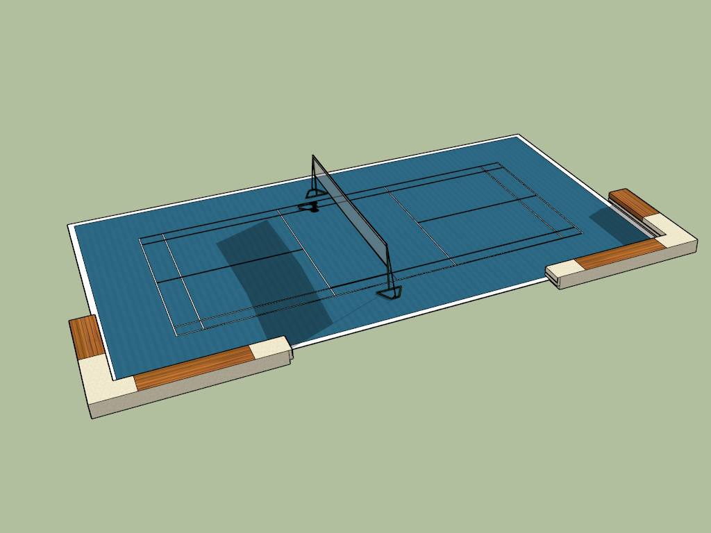 Outdoor Badminton Court sketchup model preview - SketchupBox