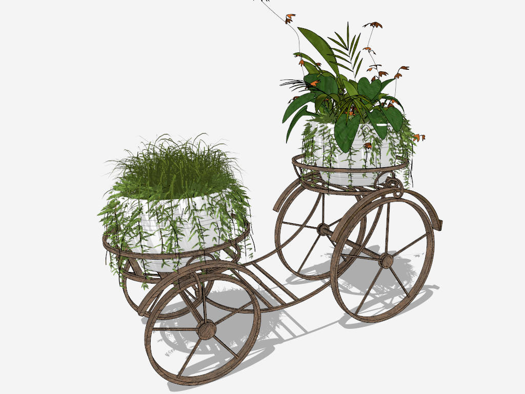 Garden Cart Plant Pot Holder Stand sketchup model preview - SketchupBox