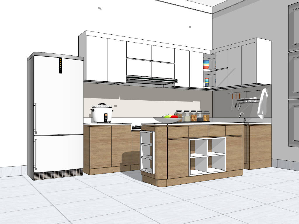 Small Kitchen With Island Ideas sketchup model preview - SketchupBox