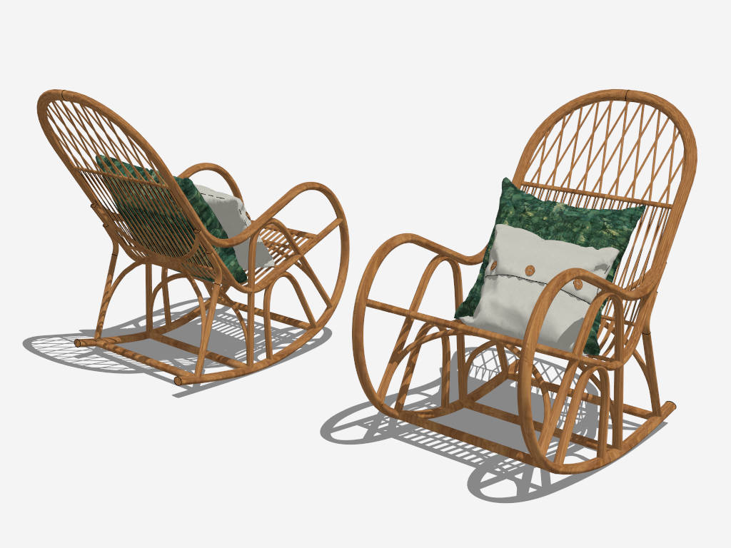 Rattan Rocking Chair sketchup model preview - SketchupBox
