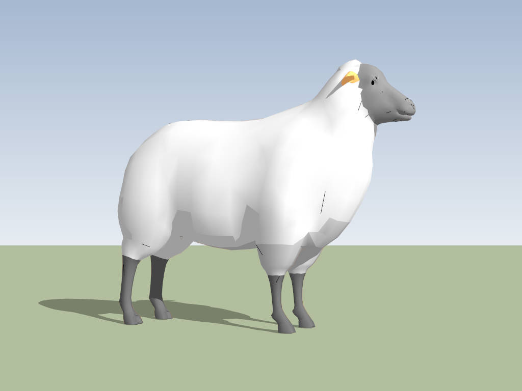 Adult Sheep sketchup model preview - SketchupBox