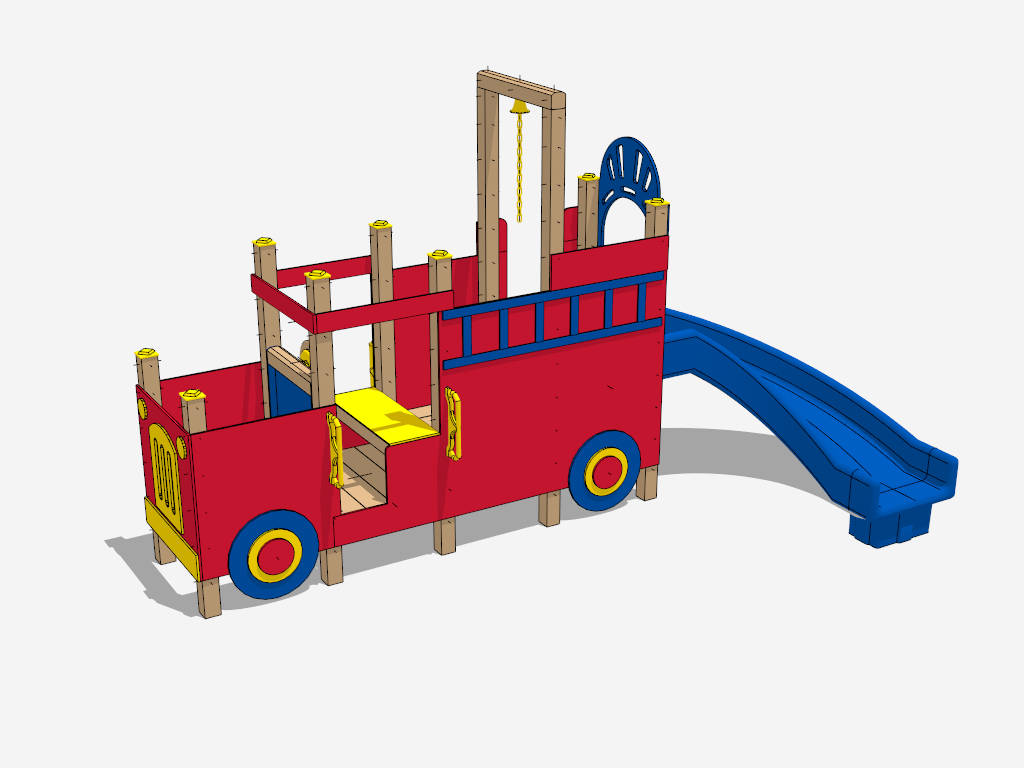 Indoor Playground Train Play Structure sketchup model preview - SketchupBox