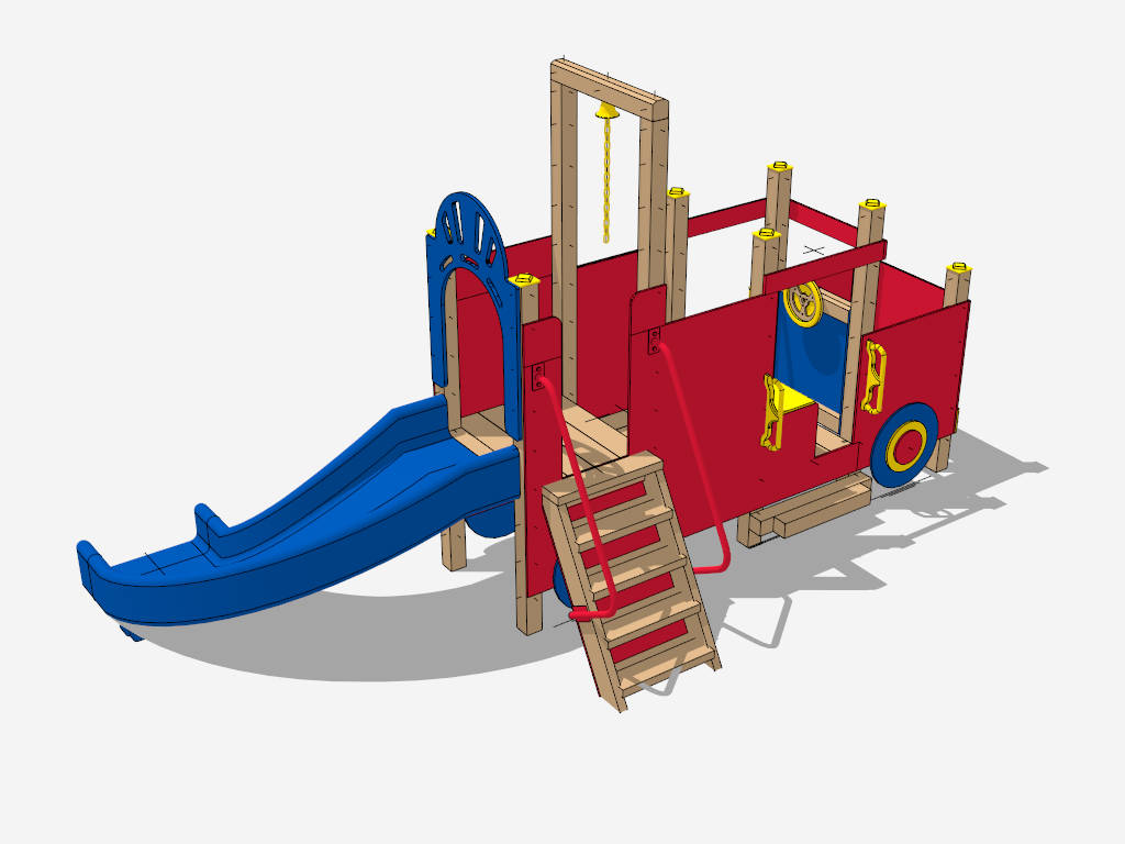 Indoor Playground Train Play Structure sketchup model preview - SketchupBox