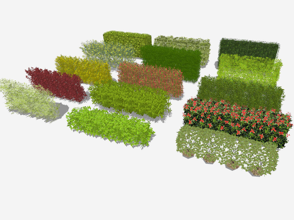 Landscaping Bushes Shrubs Hedges sketchup model preview - SketchupBox