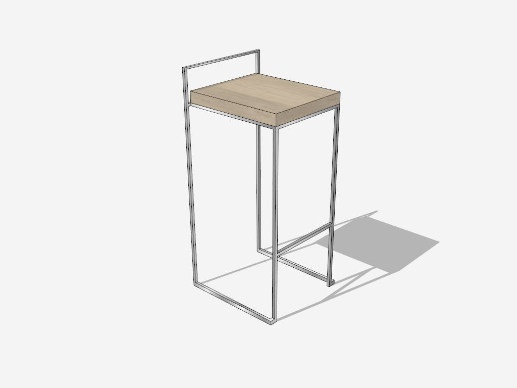 Modern Minimalist Bar Stool sketchup model preview - SketchupBox