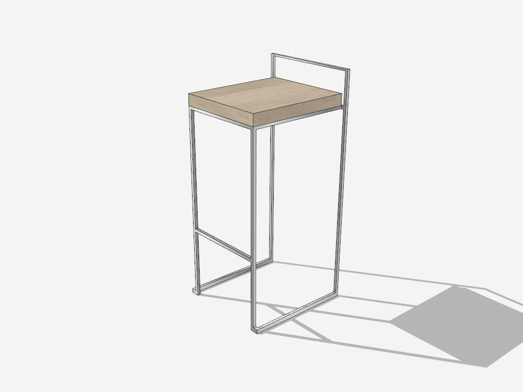 Modern Minimalist Bar Stool sketchup model preview - SketchupBox