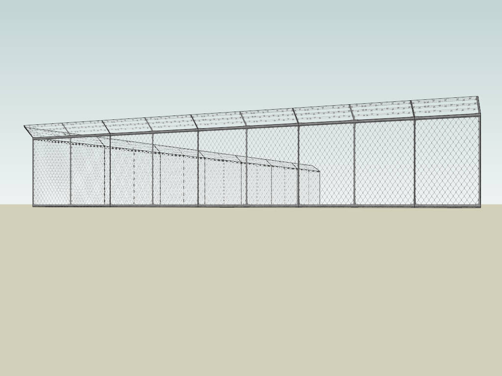 Corner Of Security Mesh Fencing Panels sketchup model preview - SketchupBox