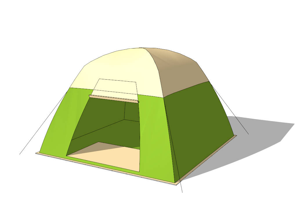 Little Green Camping Tent sketchup model preview - SketchupBox