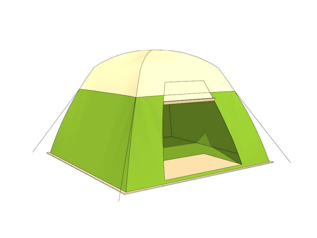 Little Green Camping Tent sketchup model preview - SketchupBox