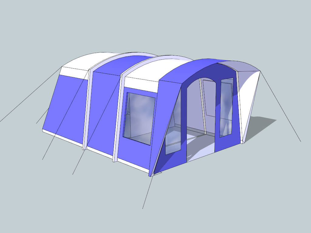Blue And White Family Camping Tent sketchup model preview - SketchupBox
