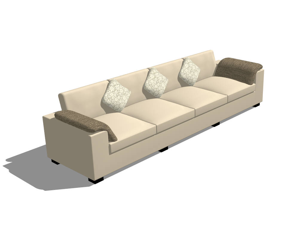 Extra Long Sofa sketchup model preview - SketchupBox