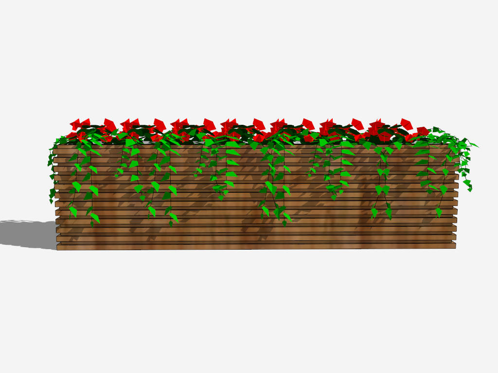 Long Rectangular Planter Box sketchup model preview - SketchupBox