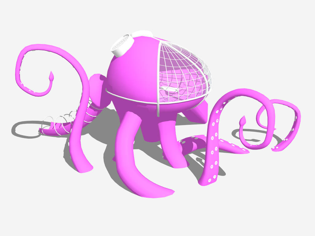 Pink Octopus Playground Slide sketchup model preview - SketchupBox