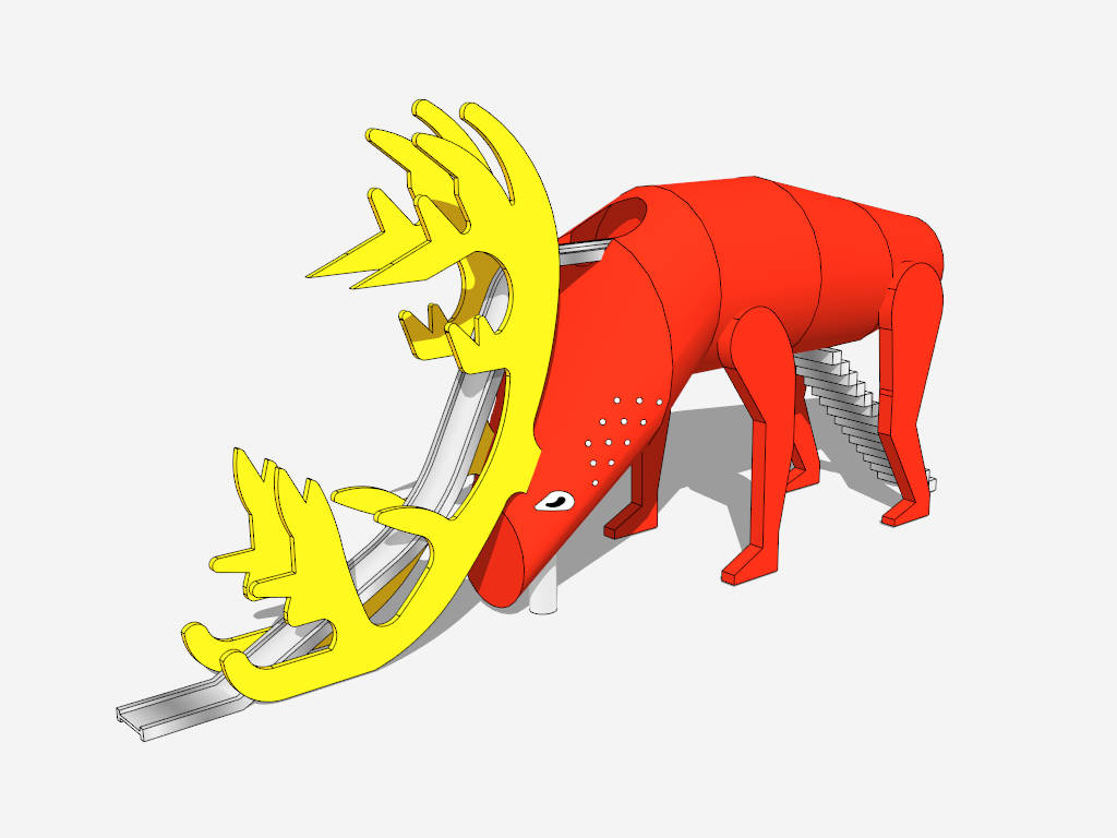 Elk Deer Outdoor Playground Slide sketchup model preview - SketchupBox