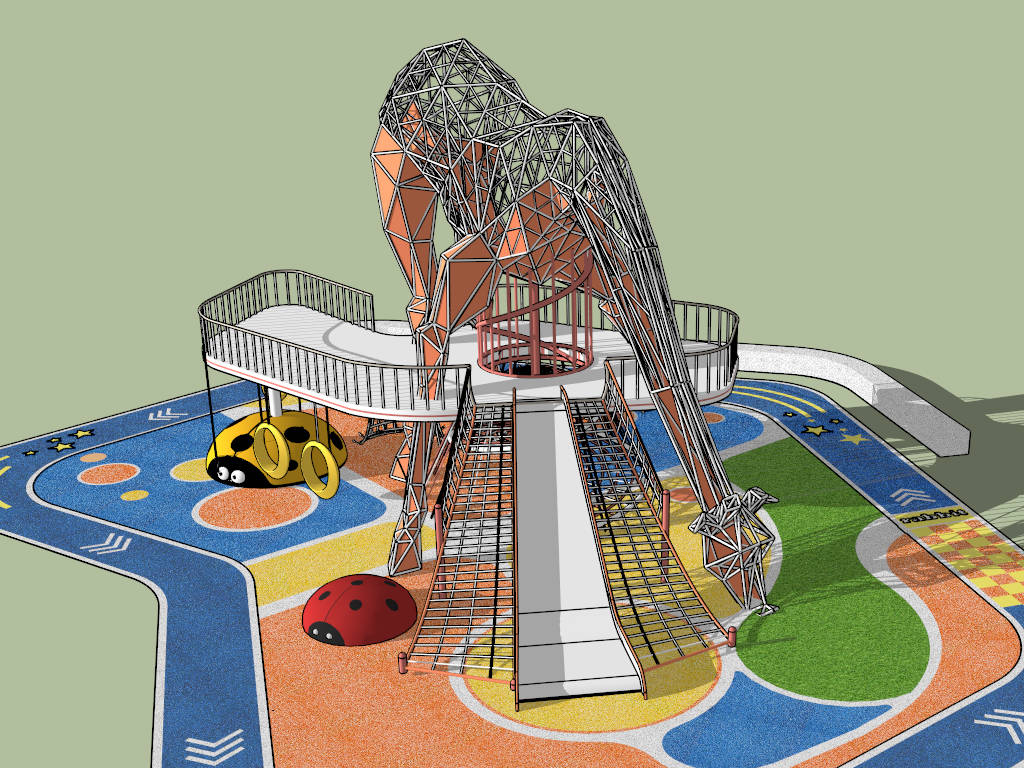 Animal Themed Giraffe Playground Equipment sketchup model preview - SketchupBox