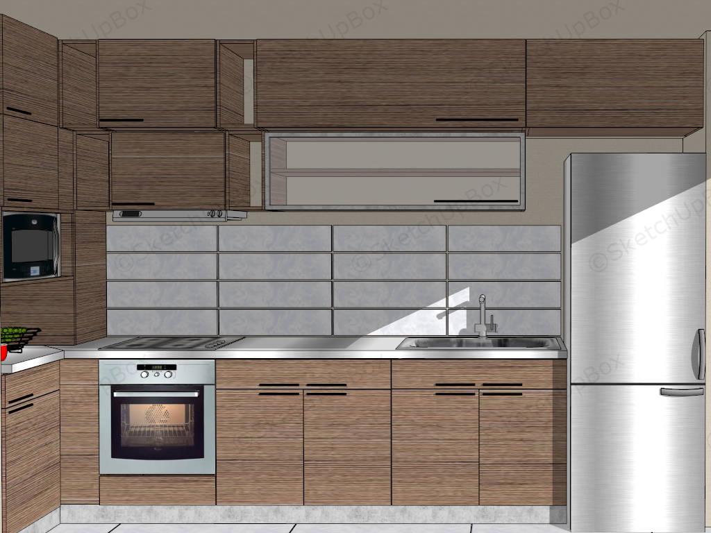 Full Height Kitchen Cabinet Design sketchup model preview - SketchupBox