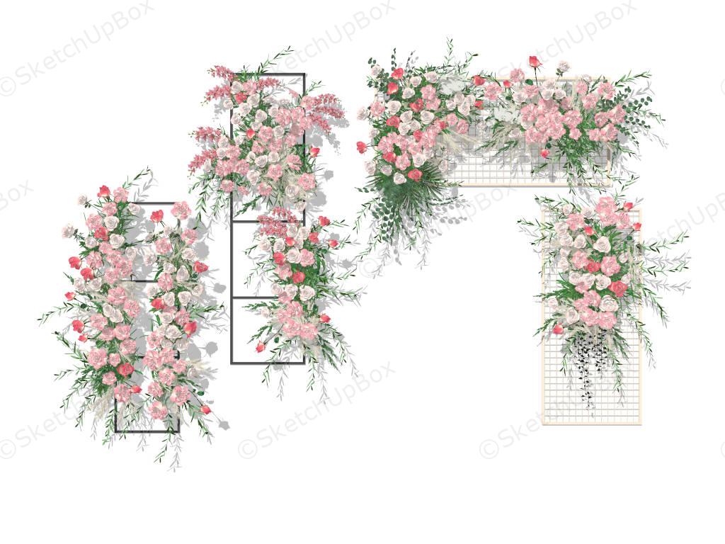 Wedding Decorations Flower Wall sketchup model preview - SketchupBox
