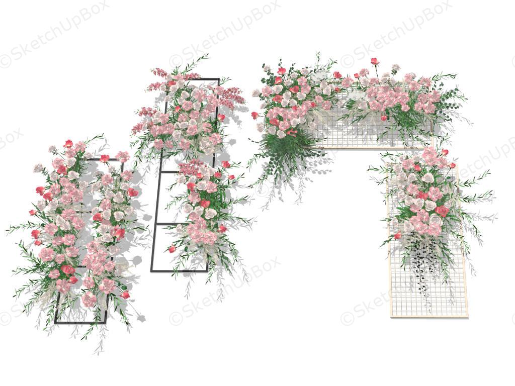 Wedding Decorations Flower Wall sketchup model preview - SketchupBox