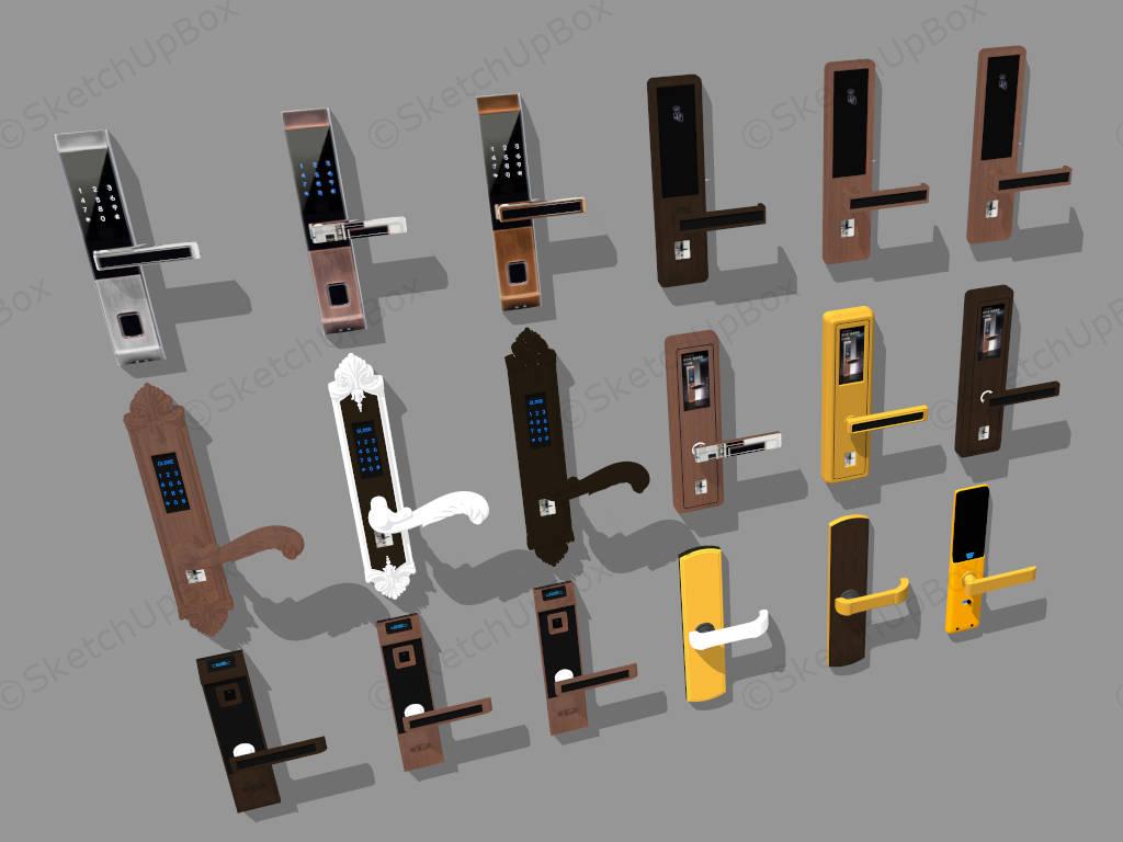 Smart Fingerprint Door Lock Collection sketchup model preview - SketchupBox