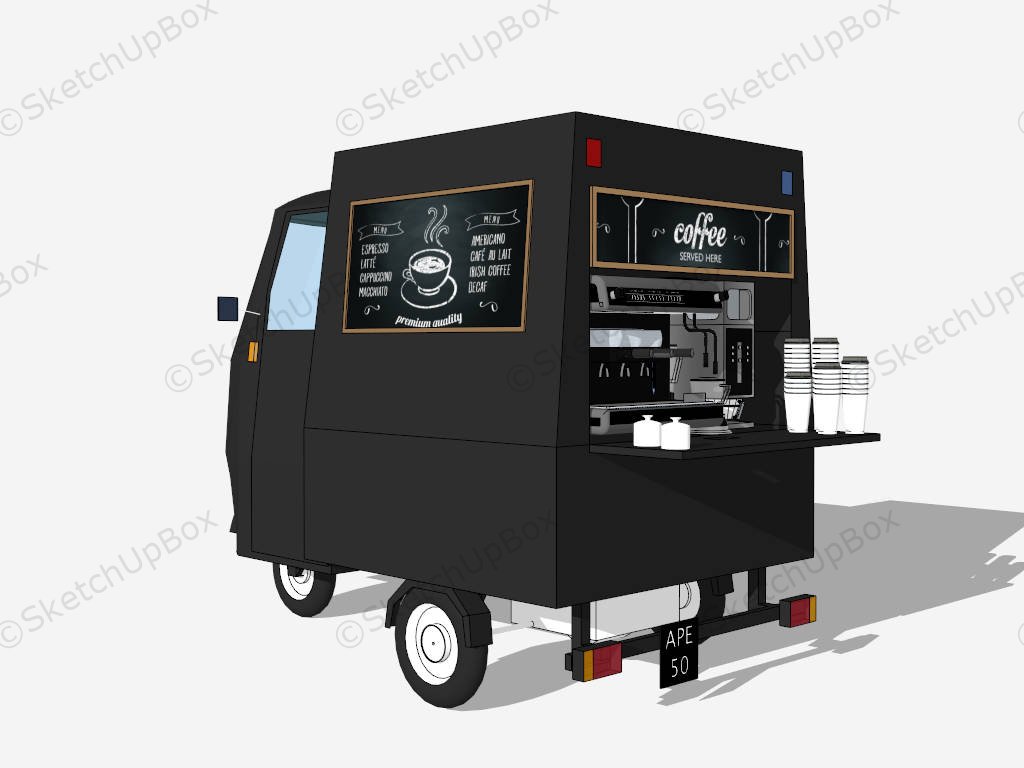 Mobile Vendor Coffee Tricycle sketchup model preview - SketchupBox