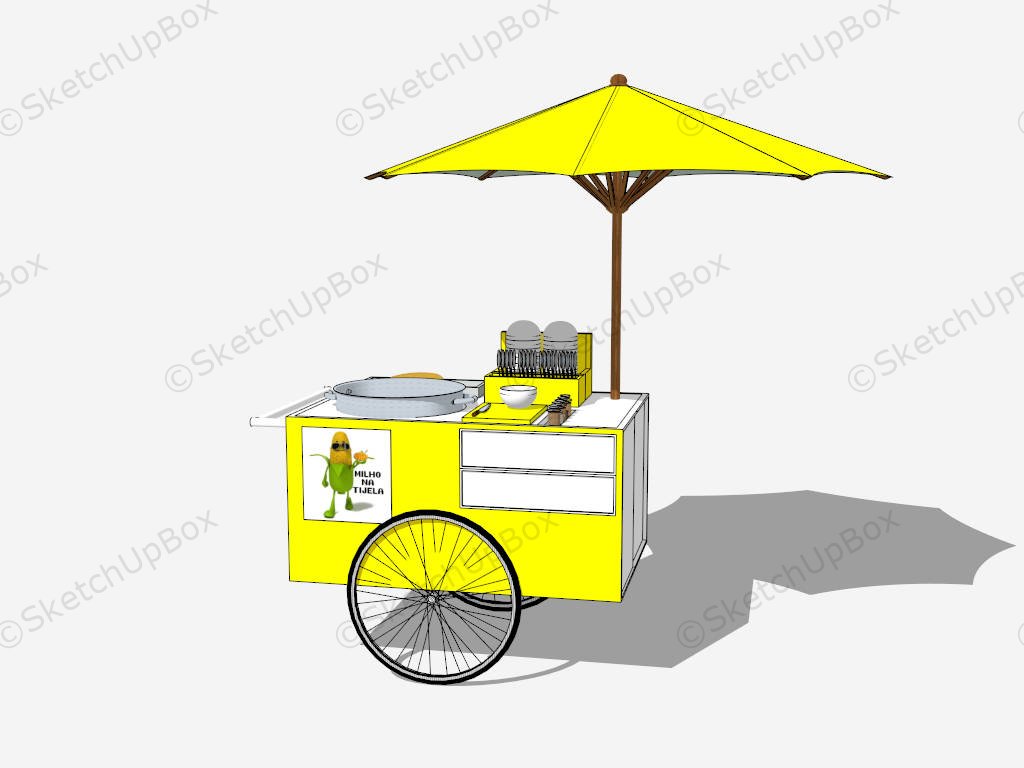 Food Vending Push Cart sketchup model preview - SketchupBox